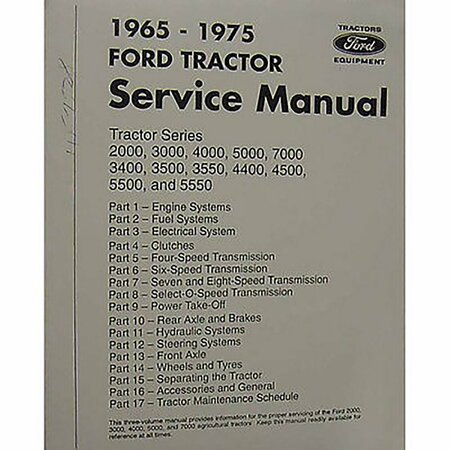 65-75 Shop Manual Fits Ford Fits New Holland 2000 3000 3400 3500 4400 4500 5000 -  AFTERMARKET, MAM60-0001